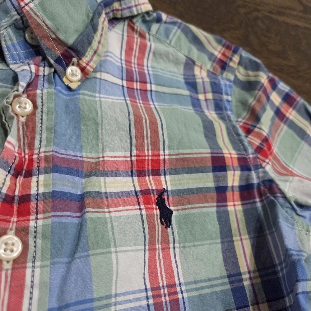 Ralph Lauren Plaid Short Sleeve Button Down  Shirt Sz.4T